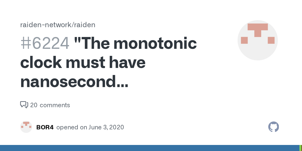 "The monotonic clock must have nanosecond resolution..." exception