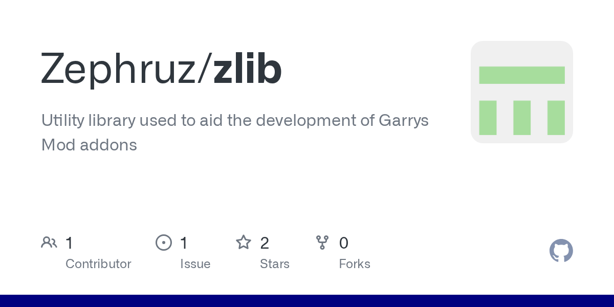 GitHub Zephruz/zlib Utility library used to aid the development of
