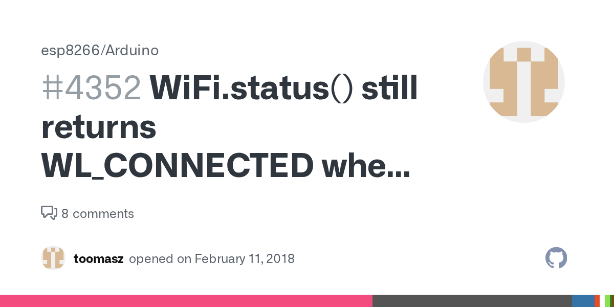 WiFi.status() still returns WL_CONNECTED when after access
