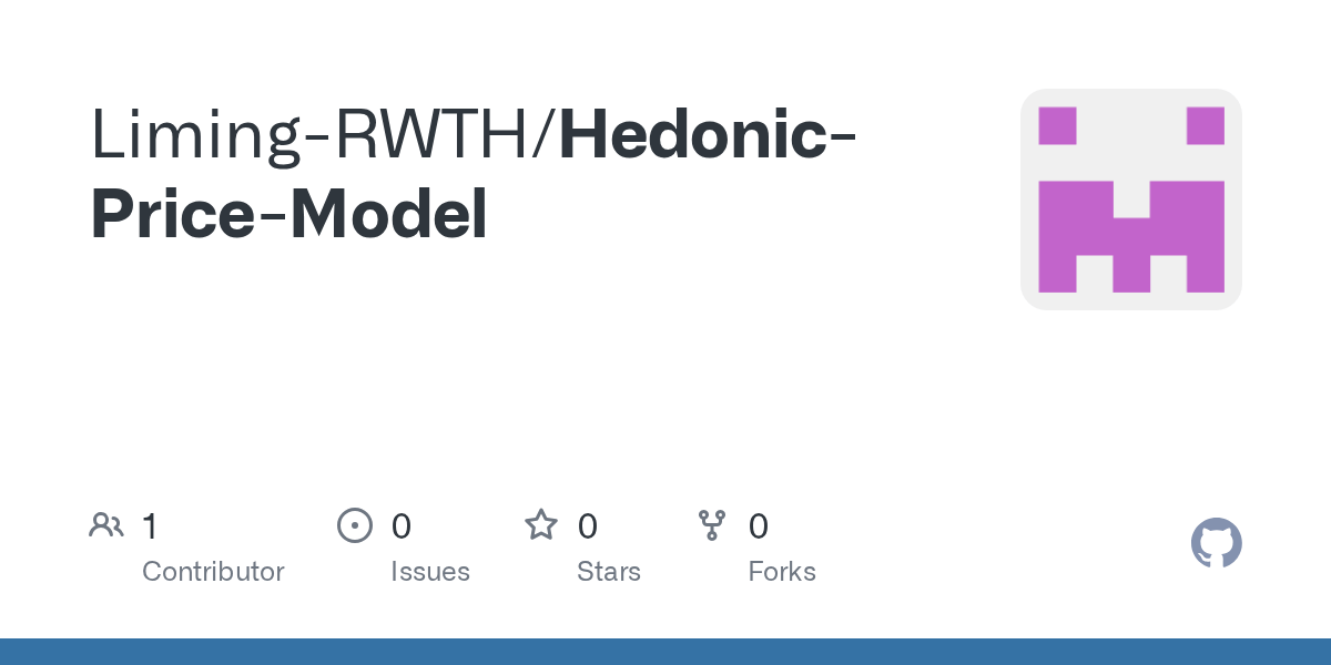 GitHub LimingRWTH/HedonicPriceModel