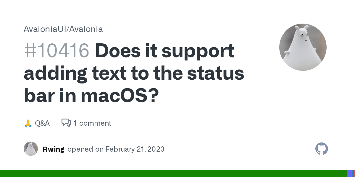 Does it support adding text to the status bar in macOS? · AvaloniaUI