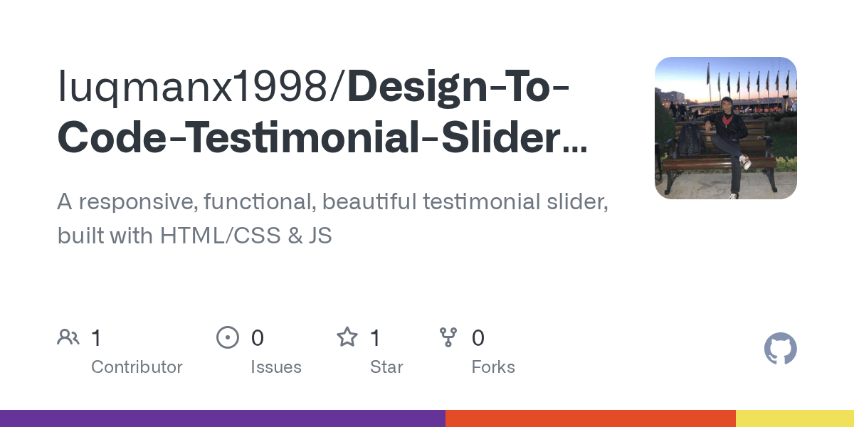 GitHub luqmanx1998/DesignToCodeTestimonialSliderHTMLCSSJS A