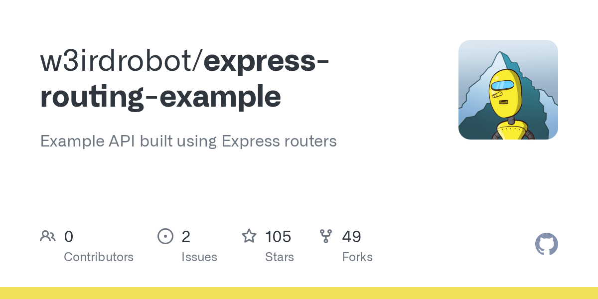 GitHub w3irdrobot/expressroutingexample Example API built using
