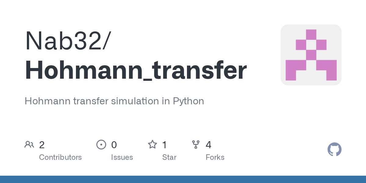 GitHub Nab32/Hohmann_transfer Hohmann transfer simulation in Python