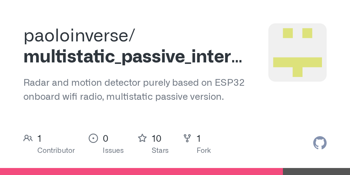 GitHub paoloinverse/multistatic_passive_interference_radar_ESP32