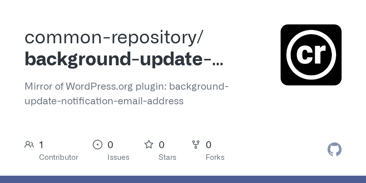 GitHub commonrepository/backgroundupdatenotificationemailaddress