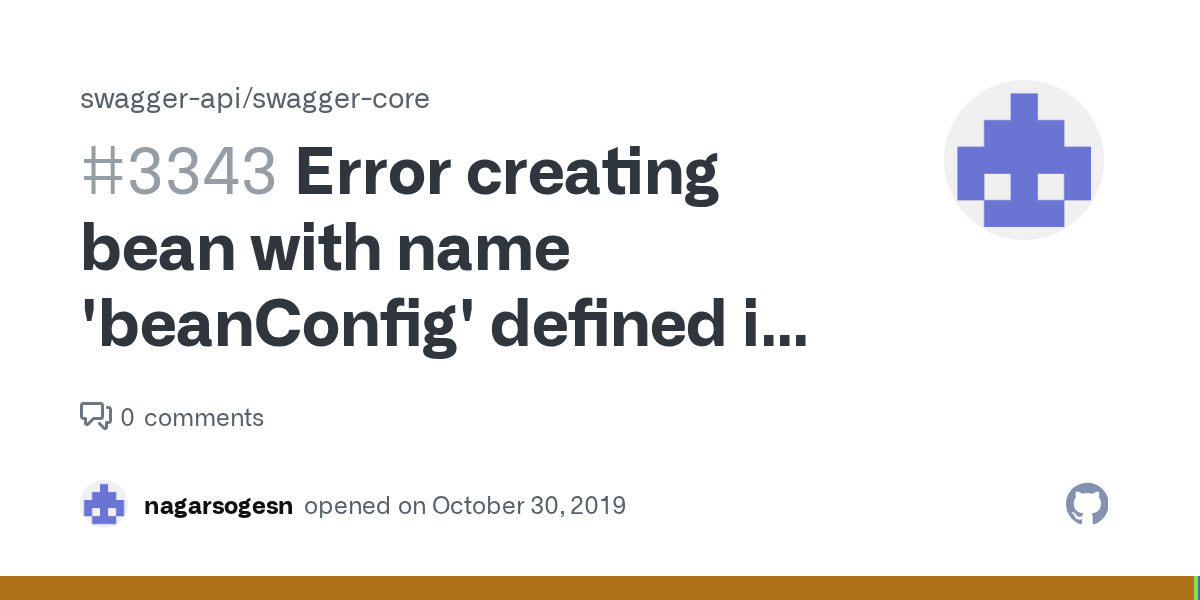 Error creating bean with name 'beanConfig' defined in class path
