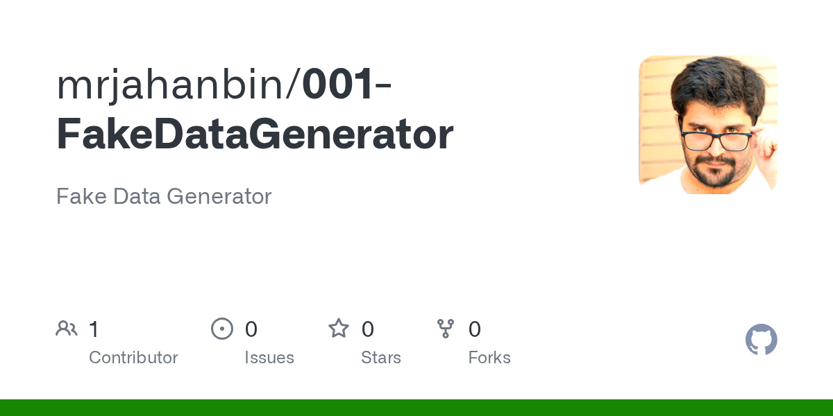 GitHub mrjahanbin/001FakeDataGenerator Fake Data Generator