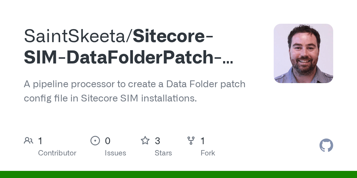 GitHub SaintSkeeta/SitecoreSIMDataFolderPatchPipeline A pipeline