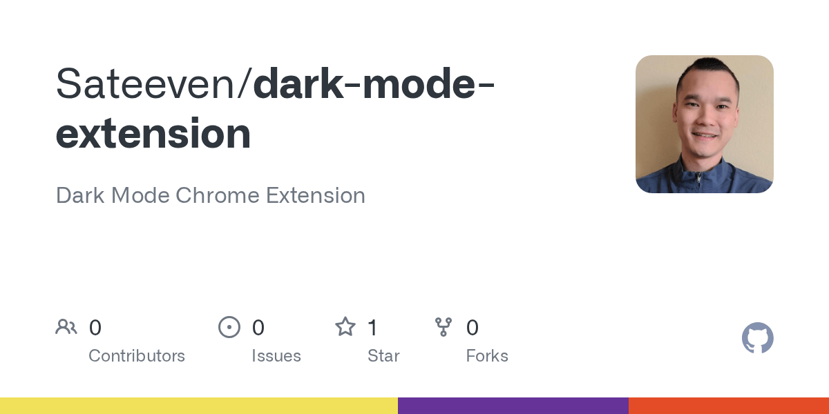 GitHub Sateeven/darkmodeextension Dark Mode Chrome Extension