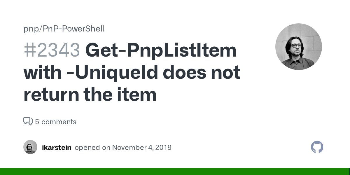 GetPnpListItem with UniqueId does not return the item · Issue 2343