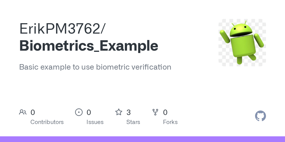 GitHub ErikPM3762/Biometrics_Example Basic example to use biometric