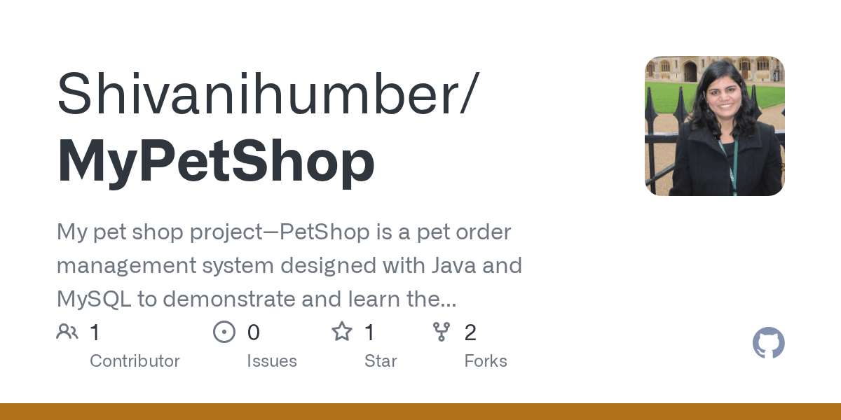 GitHub My pet shop is a pet order management system