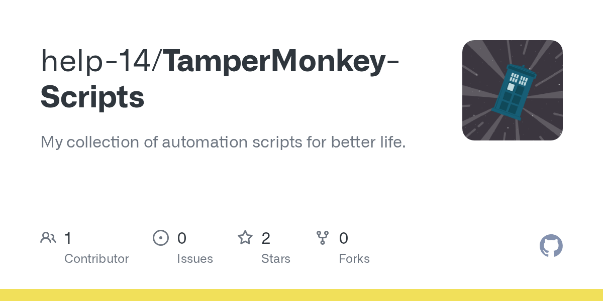 GitHub help14/TamperMonkeyScripts My collection of automation