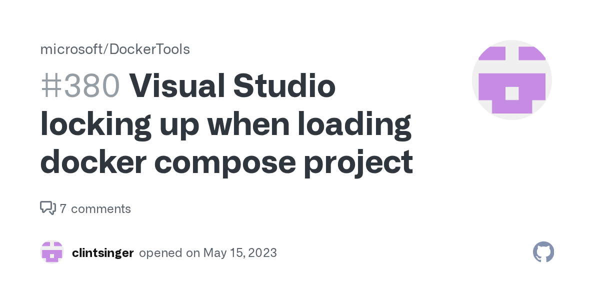 Visual Studio locking up when loading docker compose project · Issue