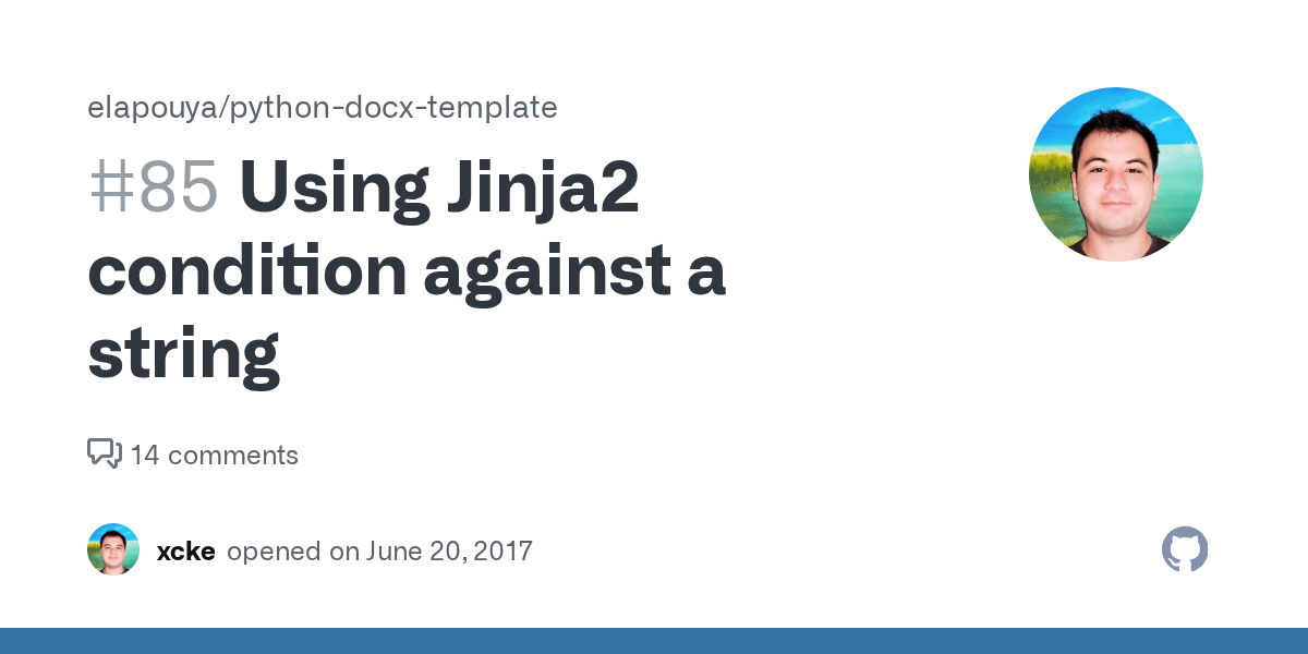 Using Jinja2 condition against a string · Issue 85 · elapouya/python