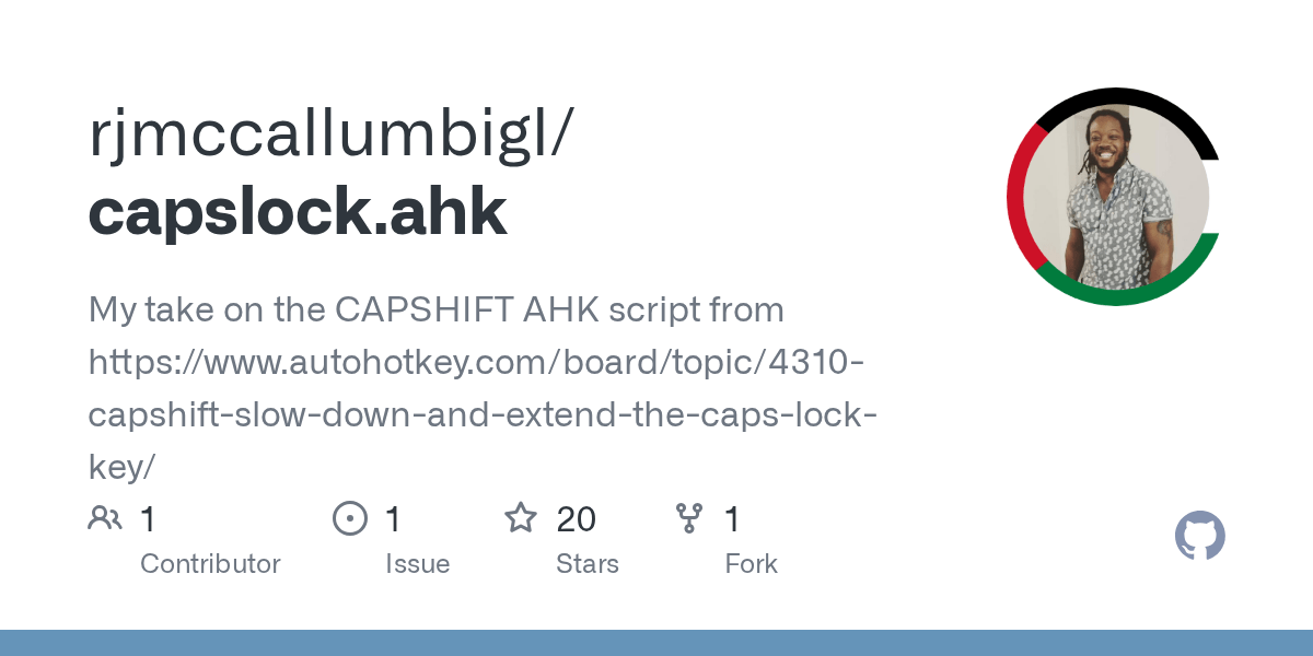 GitHub rjmccallumbigl/capslock.ahk My take on the CAPSHIFT AHK