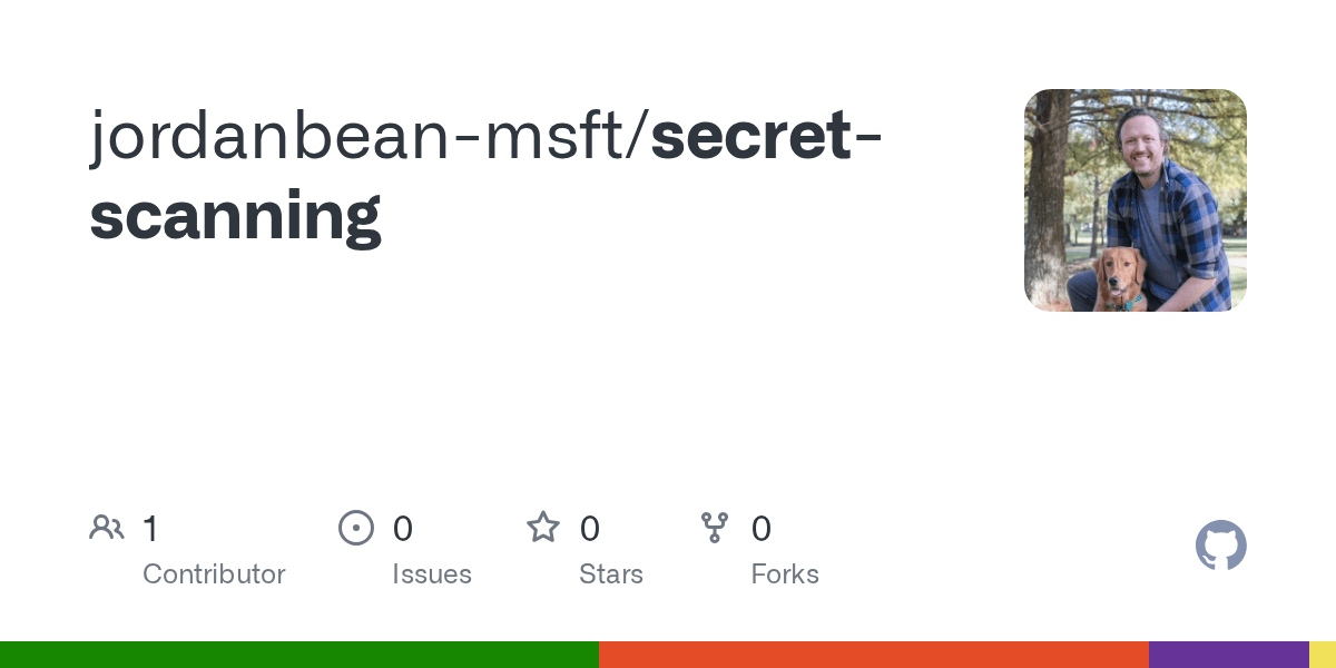 GitHub jordanbeanmsft/secretscanning