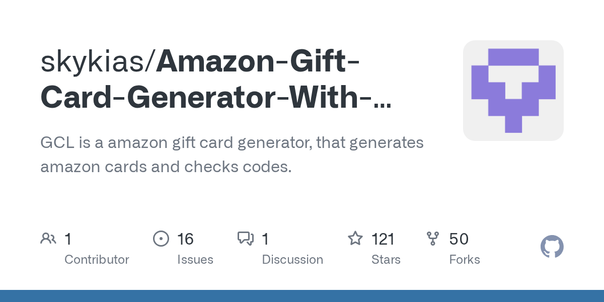 GitHub skykias/AmazonGiftCardGeneratorWithChecker GCL is a