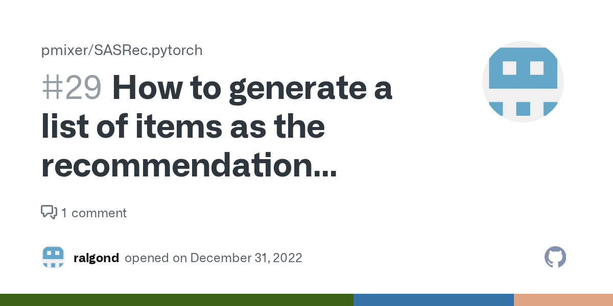 How to generate a list of items as the result? · Issue