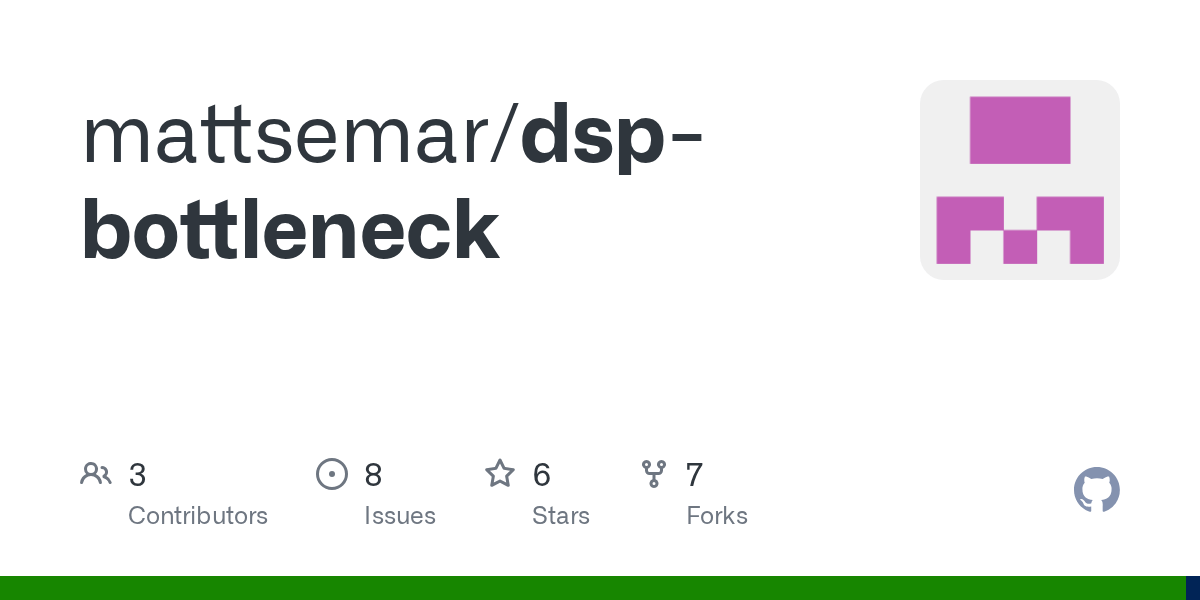 GitHub mattsemar/dspbottleneck