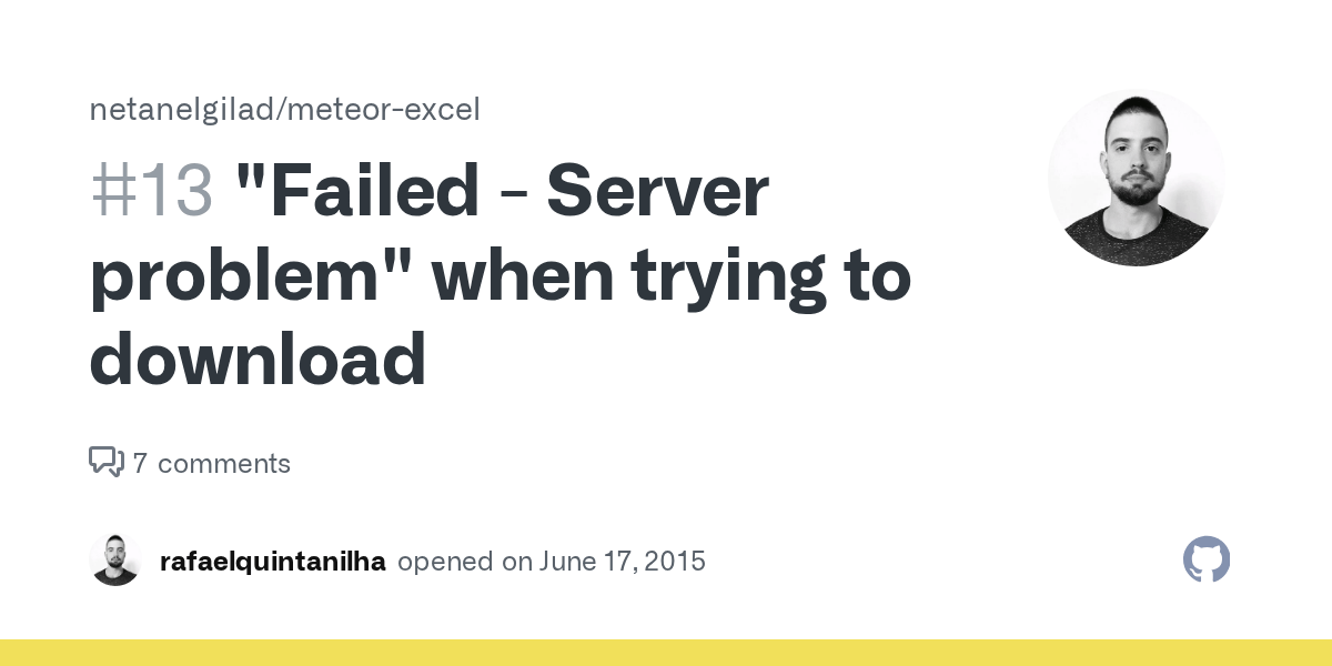 "Failed Server problem" when trying to download · Issue 13