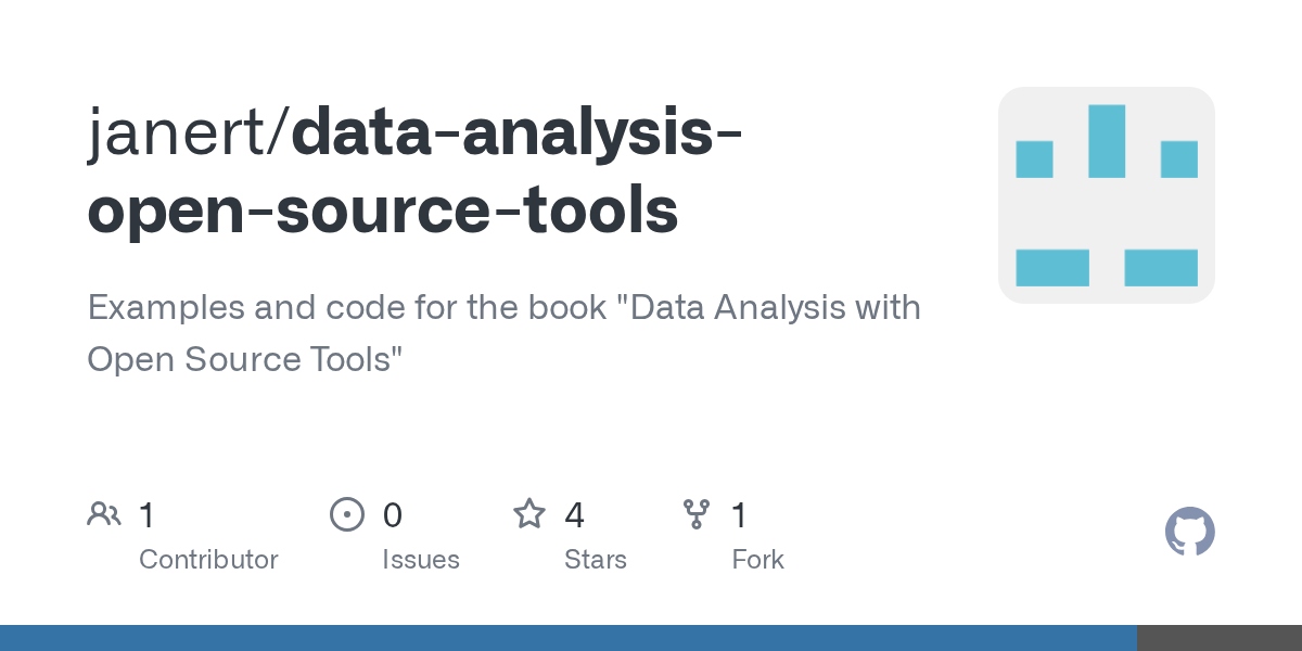 GitHub janert/dataanalysisopensourcetools Examples and code for