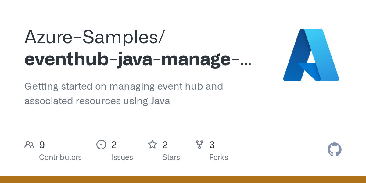 GitHub AzureSamples/eventhubjavamanageeventhub Getting started