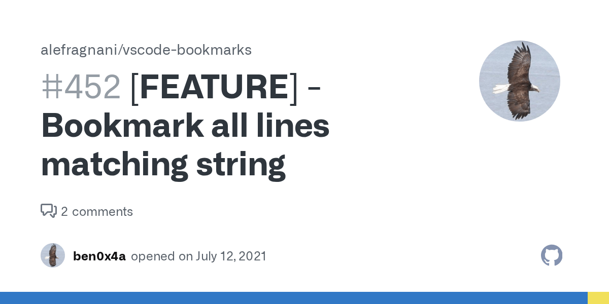 [FEATURE] Bookmark all lines matching string · Issue 452