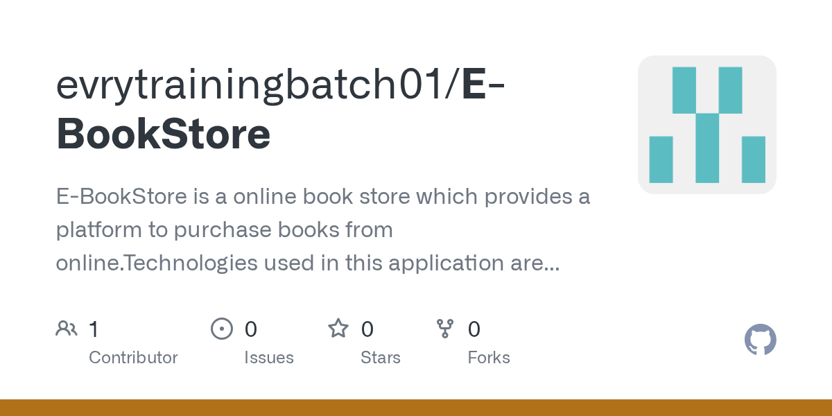 GitHub evrytrainingbatch01/EBookStore EBookStore is a online book