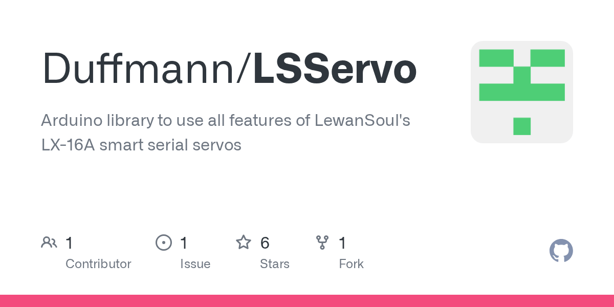 GitHub Duffmann/LSServo Arduino library to use all features of LewanSoul's LX16A smart
