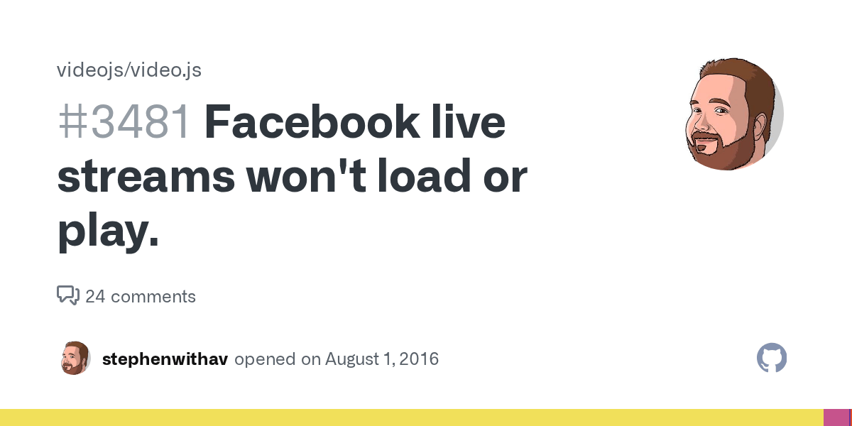 Facebook live streams won't load or play. · Issue 3481 · videojs/video