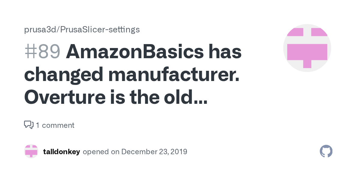 AmazonBasics has changed manufacturer. Overture is the old AmazonBasics