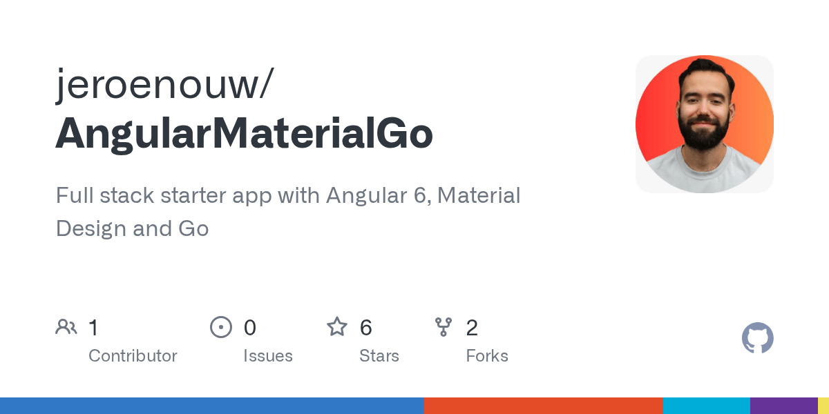 GitHub jeroenouw/AngularMaterialGo Full stack starter app with