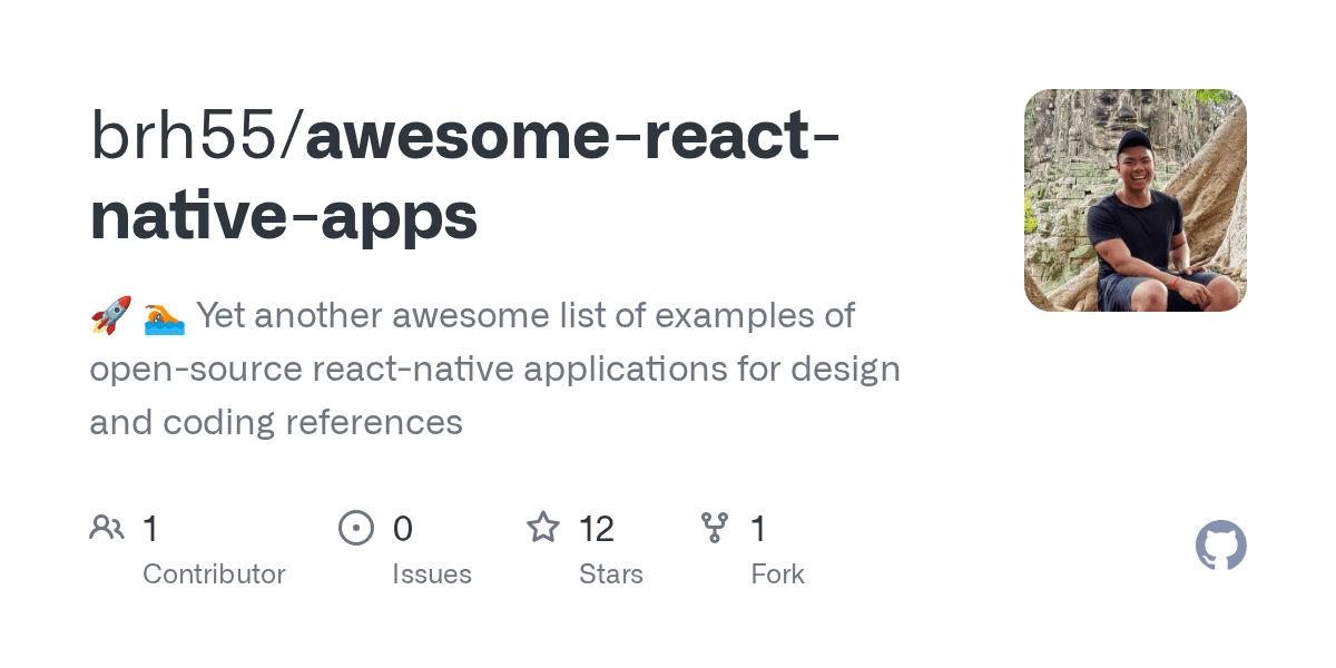 GitHub brh55/awesomereactnativeapps 🚀 🏊🏾 Yet another