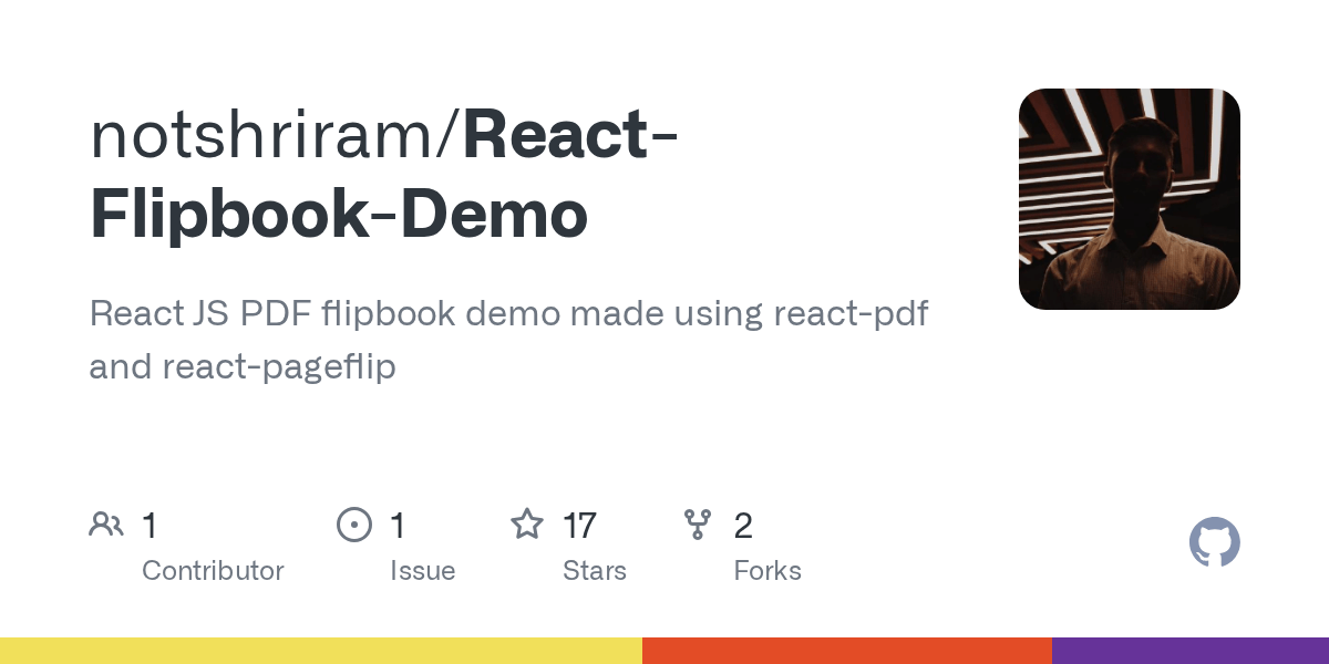 GitHub notshriram/ReactFlipbookDemo React JS PDF flipbook demo
