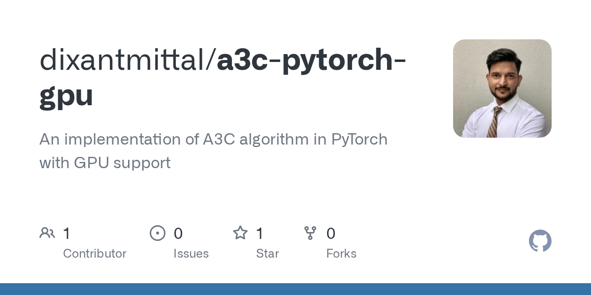 GitHub dixantmittal/a3cpytorchgpu An implementation of A3C algorithm in PyTorch with GPU
