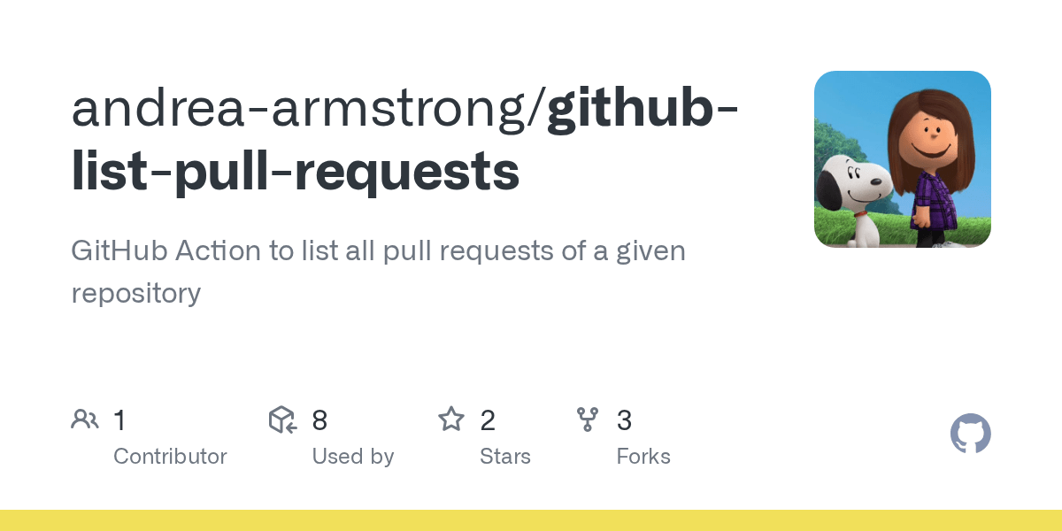 GitHub andreaarmstrong/githublistpullrequests GitHub Action to