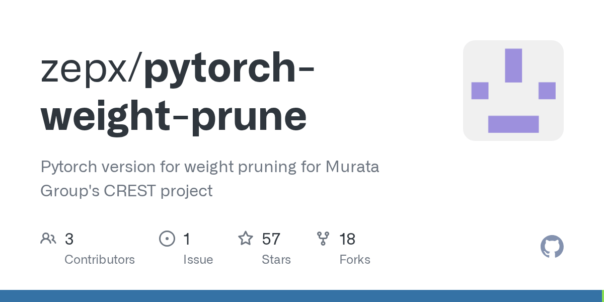 GitHub zepx/pytorchweightprune Pytorch version for weight pruning