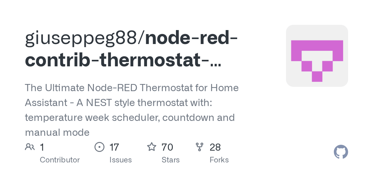 GitHub giuseppeg88/noderedcontribthermostatscheduler The Ultimate NodeRED Thermostat for