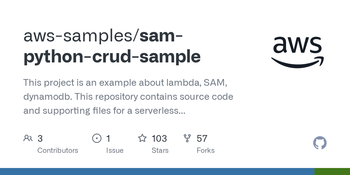 GitHub awssamples/sampythoncrudsample This project is an example