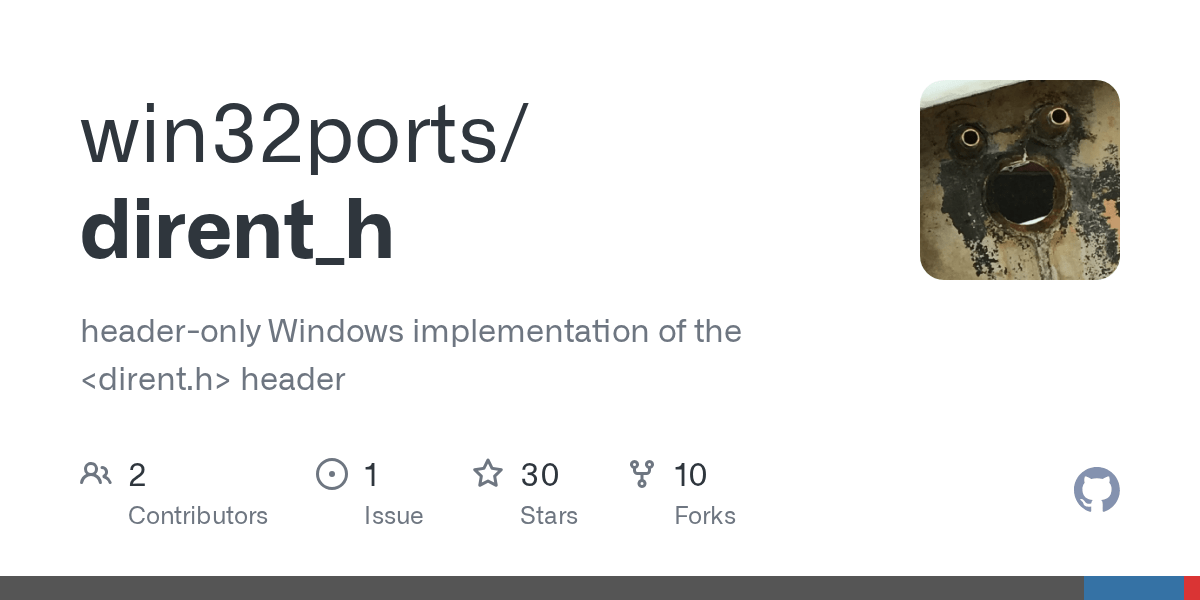GitHub win32ports/dirent_h headeronly Windows implementation of the