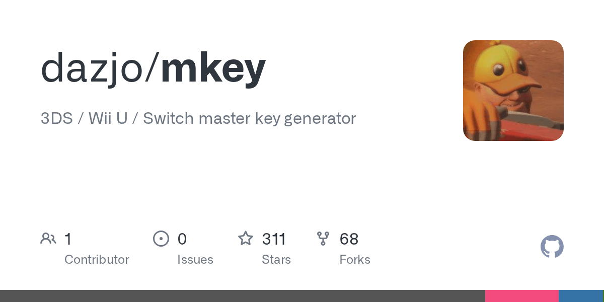 GitHub Dazzozo/mkey 3DS / Wii U / Switch master key generator
