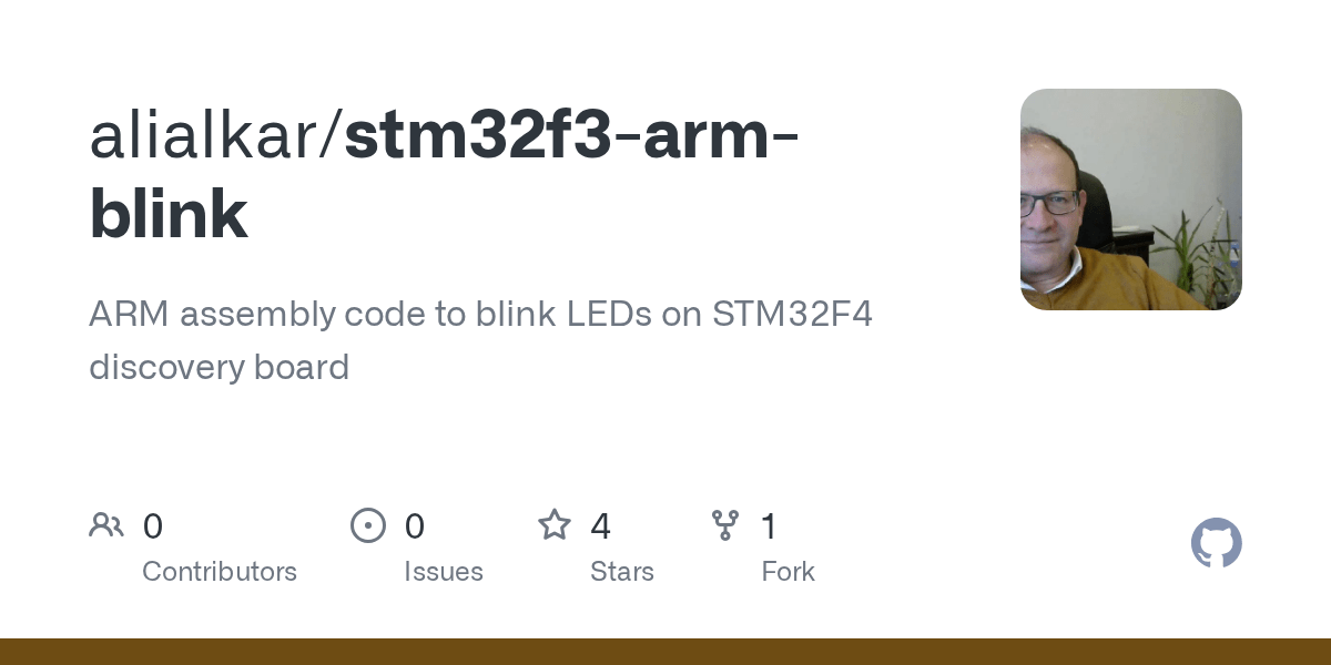 GitHub alialkar/stm32f3armblink ARM assembly code to blink LEDs on