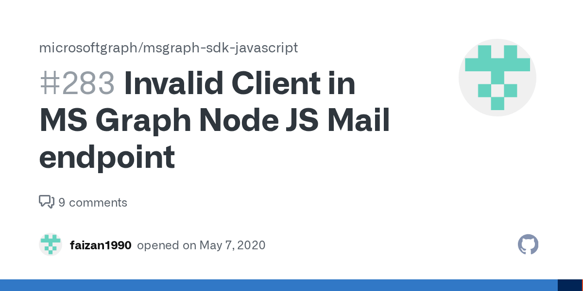Invalid Client in MS Graph Node JS Mail endpoint · Issue 283