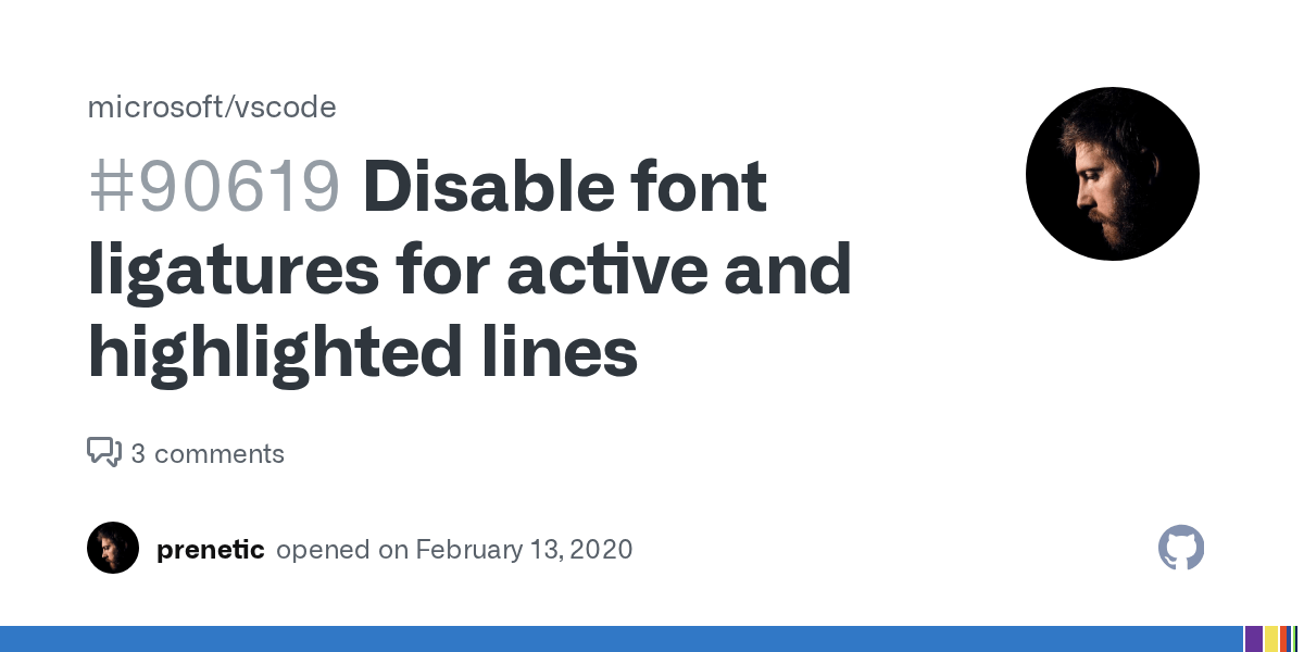 Disable font ligatures for active and highlighted lines · Issue 90619