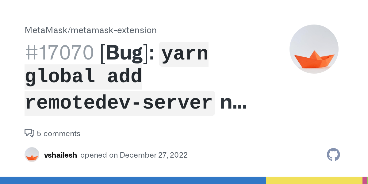 [Bug] `yarn global add remotedevserver` not working due to yarn v3.2.
