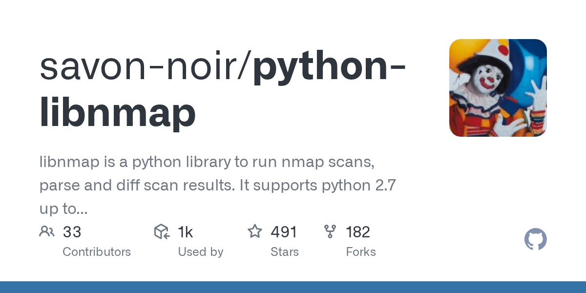 GitHub savonnoir/pythonlibnmap libnmap is a python library to run