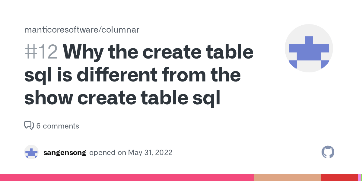 Why the create table sql is different from the show create table sql