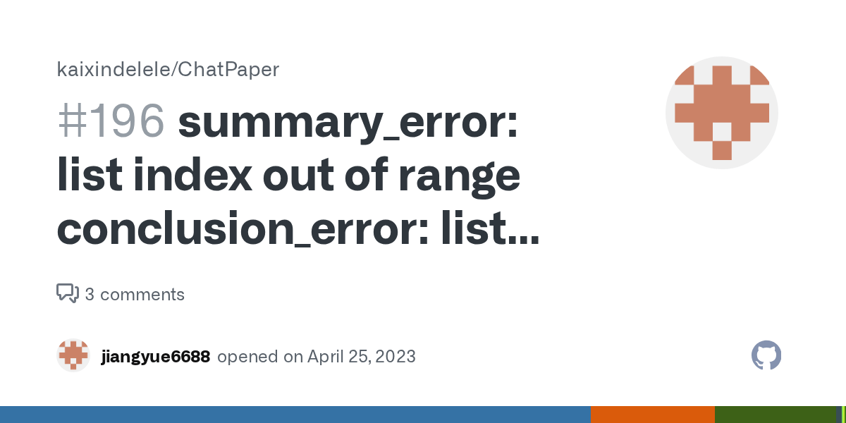 summary_error list index out of range conclusion_error list index out